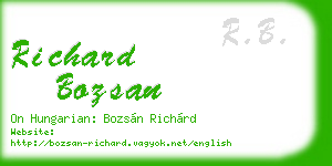 richard bozsan business card